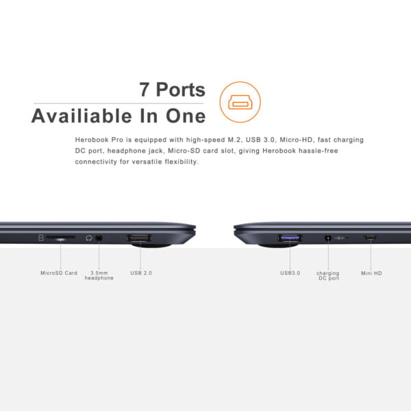 CHUWI- 14.1" Laptop - Intel Celeron 2.8GH- 8GB Memory - 256GB SSD-HDMI Gray - Image 11
