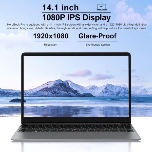 CHUWI- 14.1" Laptop - Intel Celeron 2.8GH- 8GB Memory - 256GB SSD-HDMI Gray - Image 7