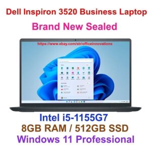NEW Dell Inspiron 3520 Laptop 15.6" FHD i5-1155G7 8GB 512GB SSD Webcam Win11 Pro