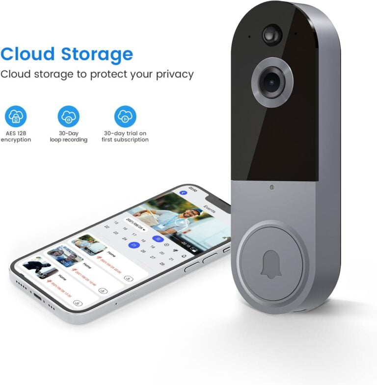 SUNNYJANE Wireless 1080p Video Doorbell Camera, AI Human Detection, Live View, 2-Way Audio Included Chime, Night Vision, 2.4G Wi-Fi, Cloud Storage, Indoor/Outdoor Surveillance Cam (Black)  Tools & Home Improvement - Image 21
