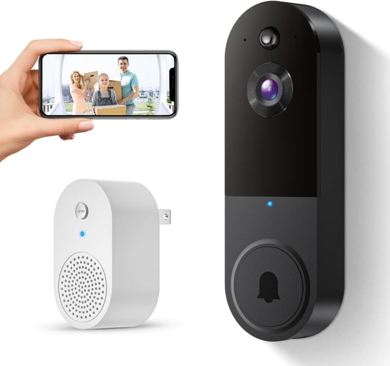 SUNNYJANE Wireless 1080p Video Doorbell Camera, AI Human Detection, Live View, 2-Way Audio Included Chime, Night Vision, 2.4G Wi-Fi, Cloud Storage, Indoor/Outdoor Surveillance Cam (Black)  Tools & Home Improvement - Image 8