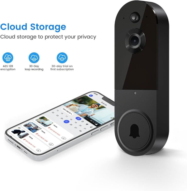 SUNNYJANE Wireless 1080p Video Doorbell Camera, AI Human Detection, Live View, 2-Way Audio Included Chime, Night Vision, 2.4G Wi-Fi, Cloud Storage, Indoor/Outdoor Surveillance Cam (Black)  Tools & Home Improvement - Image 14