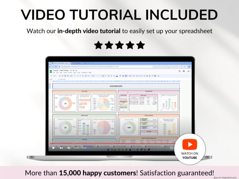 Client Tracker Spreadsheet for Small Business w/ Task Tracker Customer CRM Dashboard Google Sheets Excel Lead Management Invoice Tracker - Image 10